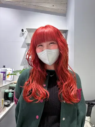 セミロング カラー 菜々🫧新宿 透明感ケアブリーチのヘアスタイル