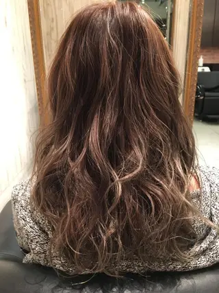 セミロング ロング カラー 永井大樹✨ 透明感カラー✨のヘアスタイル