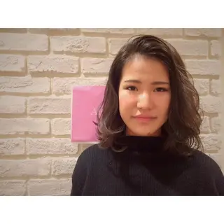 ミディアム セミロング ロング カラー パーマ ヘアアレンジ 藤井 菜緒のヘアスタイル
