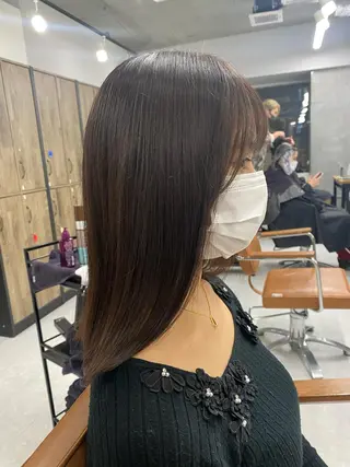 セミロング カラー 韓国ヘア特化💍 tiam💍ブリーチのヘアスタイル