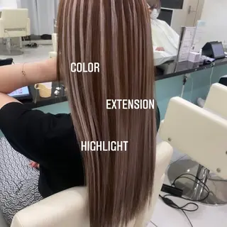 ロング カラー エクステ🩵ブリーチ 韓国ヘア🩵KAEのヘアスタイル