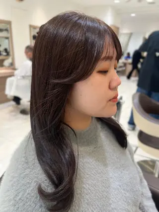 セミロング カラー 顔周り/韓国レイヤー junkaのヘアスタイル