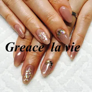 ロング カラー パーマ ヘアアレンジ キッズ ネイル マツエク・マツパ Greace la vie所属・Greace  la vieのネイルデザイン