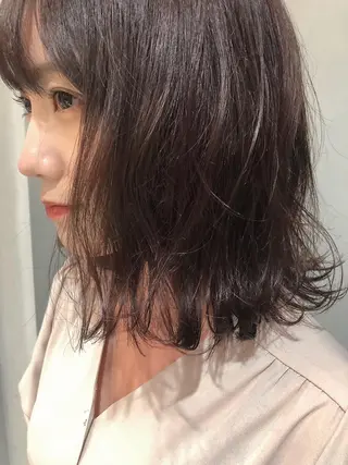 ミディアム カラー 圧倒的透明感カラー nana🦕のヘアスタイル