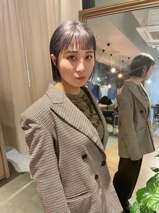 ショート カラー ボブ/パーマ 古家 佑真のヘアスタイル