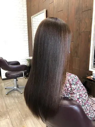 ロング giraffe hair works所属・縮毛矯正モデル募集 新海淳子のヘアスタイル