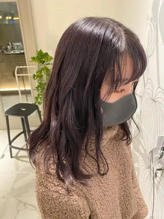 セミロング カラー ナチュラル/韓国💎 haruka 💎のヘアスタイル