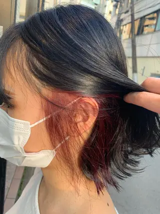 ミディアム カラー 糟谷 慈英のヘアスタイル