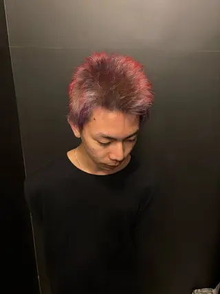 ショート カラー メンズ HIKARI🐈‍⬛ ハイトーン×デザインのヘアスタイル