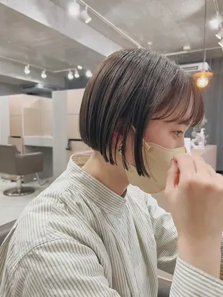 ショート カラー ボブパーマコテ巻き風 パーマNo1深江秀平のヘアスタイル