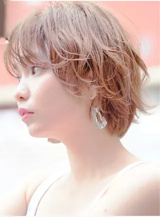 ミディアム カラー ブリーチ/髪質改善/ レイヤー/YUTO‎のヘアスタイル