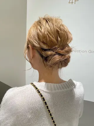 ミディアム カラー パーマ ヘアアレンジ 小野寺瑞希 /最小顔カットのヘアスタイル