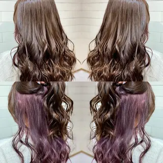 セミロング カラー ヘアアレンジ 髪質改善×ハイトーン 中田啄也のヘアスタイル