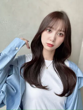 ロング パーマ 新宿✨顔周りカット 韓国ヘア/坂本亜裟海のヘアスタイル