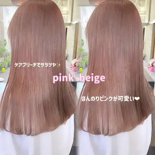 カラー セミロング ♡韓国ヘア♡ ブリーチ✨ハイトーンのヘアスタイル