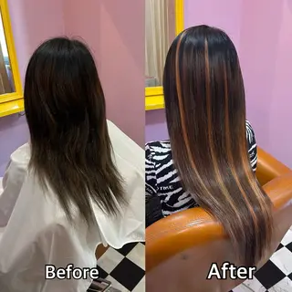 ロング シール+ちび編み込み エクステ梅田🐨のヘアスタイル