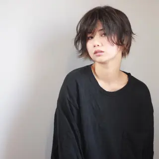ショート カラー 薬院:今泉/上川美幸 大人ヘア/暗髪カラーのヘアスタイル