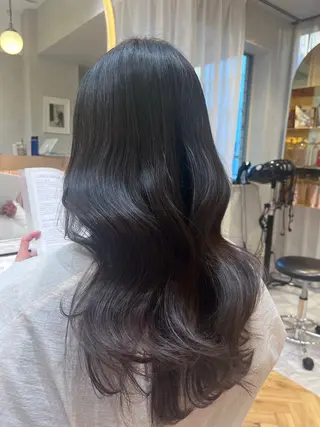 ミディアム 山崎/ボブ縮毛矯正 レイヤー髪質改善のヘアスタイル