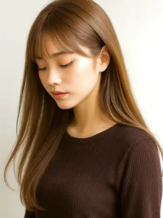 ロング うる艶ワンカラー/ 似合わせ　中野拓侍のヘアスタイル