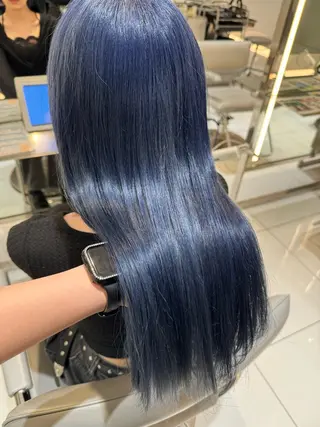 ロング カラー ｱｵﾇﾏﾐﾕ☁️ /ボブ/ハイトーン/のヘアスタイル