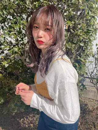 セミロング カラー アイブロウ 💗💗韓国レイヤー yu-ki💗💗のヘアスタイル