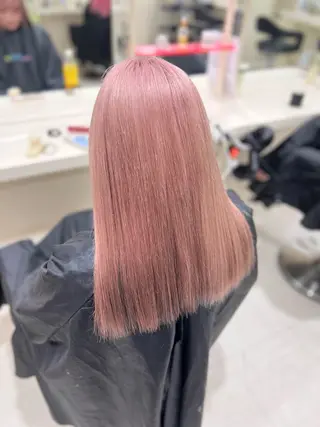 ミディアム カラー ヘアアレンジ 韓国レイヤー&ピンク 艶髪🩶maikoのヘアスタイル