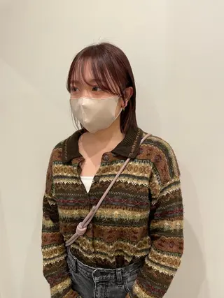 ミディアム カラー 渋谷 留菜のヘアスタイル