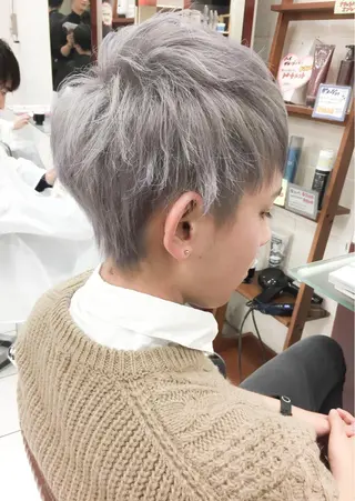 ショート カラー メンズ モテ髪透明感❤️ デイズヘアカラーのヘアスタイル