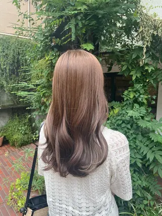 セミロング カラー うる艶カラー× ハイトーン/miuのヘアスタイル