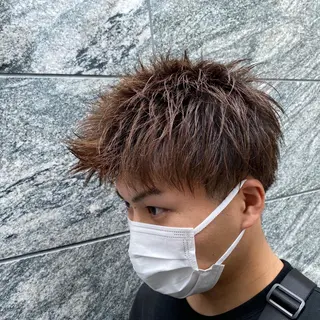 ショート カラー メンズ 赤み消し🌿 透明感カラー🫧のヘアスタイル