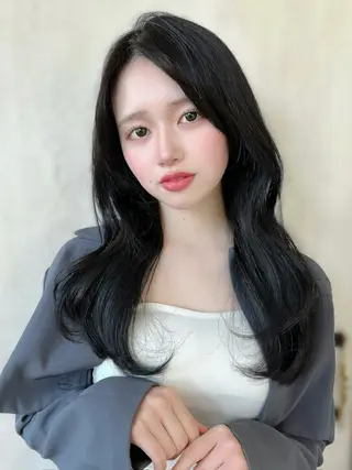 ロング カラー パーマ 新宿✨顔周りカット 韓国ヘア/坂本亜裟海のヘアスタイル