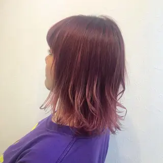 ミディアム カラー 無料カットモデル募集 BLINK京橋店のヘアスタイル