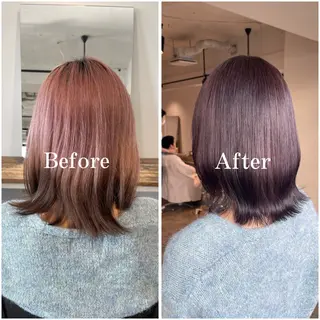 ミディアム カラー ムラ修正/ ハイトーン💖Riaのヘアスタイル