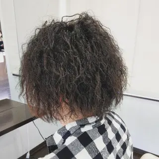 ミディアム パーマ メンズ Add9 柳田健登のヘアスタイル