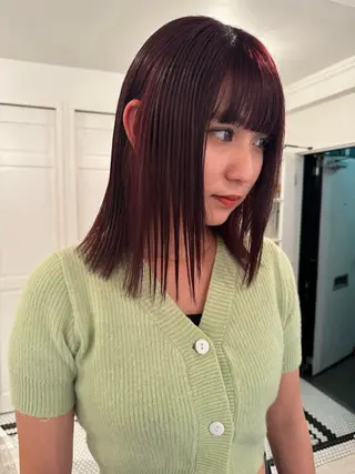 カラー ブリーチカラー🎀 韓国風/寺門美優のヘアスタイル