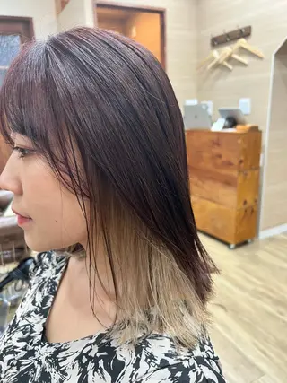 ミディアム カラー 🍇おぐら めぐみ🍇のヘアスタイル