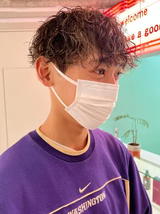 ショート カラー パーマ ヘアアレンジ メンズ 🧨ブリーチー×ボブ レイヤー💎じゅえるのヘアスタイル