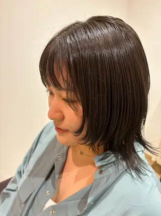 ミディアム カラー ゆい/パーマ/レイヤ ー/似合わせカラーのヘアスタイル