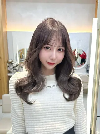 セミロング カラー 🇰🇷韓国風くびれ ヘア🇰🇷中村優大のヘアスタイル