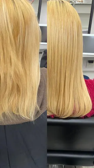 ロング カラー 青髪特化🩵ブリーチ ハッシュカットのヘアスタイル