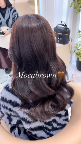 ロング 艶ブラウン/暖色 カラー/髪質改善みほのヘアスタイル
