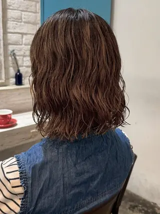 ミディアム パーマ 透明感カラー/パーマ 🌀アオノのヘアスタイル
