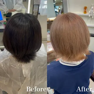 ショート カラー 羽エクステ/シール エクステ/横浜駅5分のヘアスタイル
