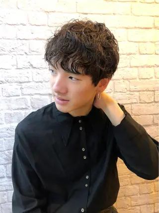 ミディアム パーマ ヘアアレンジ メンズ 【メンズカット】 黒田美穂のヘアスタイル