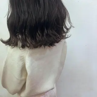 ミディアム カラー 酸性縮毛矯正🧴韓国 レイヤー/髪質改善のヘアスタイル