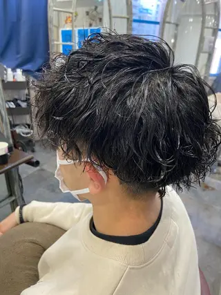 ショート パーマ メンズ カットパーマ✂️ 小坂田玲亜のヘアスタイル