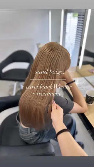 ロング カラー NAMI🤎ブラウン &ミルクティー🤍のヘアスタイル