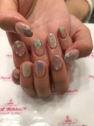 ネイル ネイルリボン 受付スタッフのネイルデザイン
