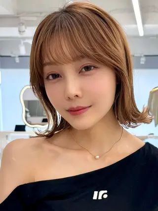 ミディアム ショート/ボブ/ 白髪ぼかし/しんやのヘアスタイル