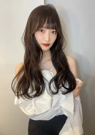 ロング レイヤーカット/ 縮毛矯正/ミサキ💐のヘアスタイル